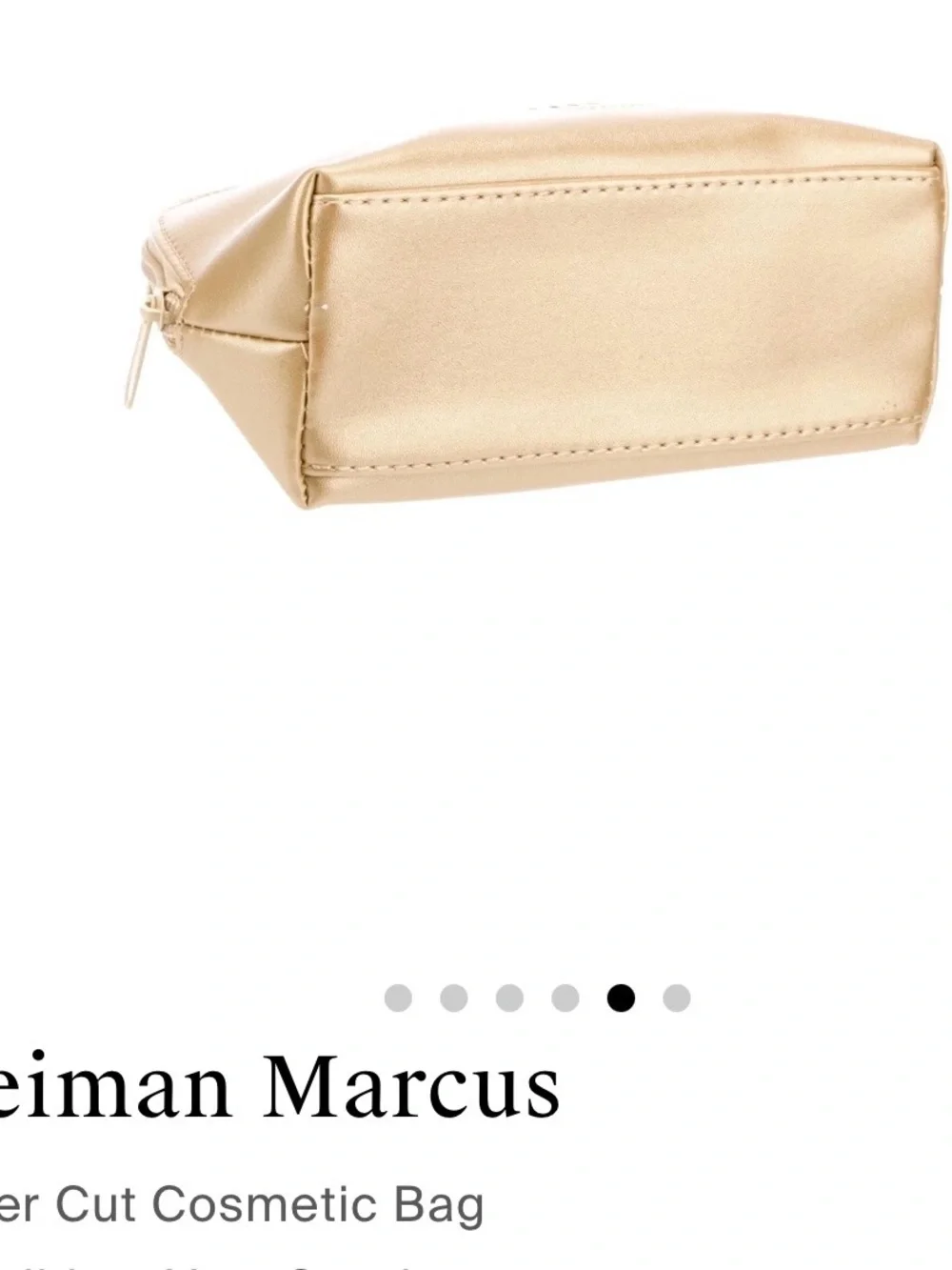Neiman Marcus Metallic Gold Laser-Cut Cosmetic Pouch